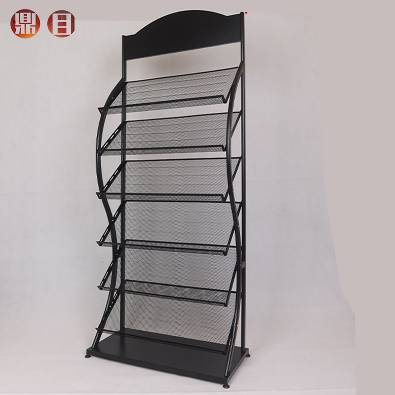 报刊杂志展示架 黑色宽71cm6层
